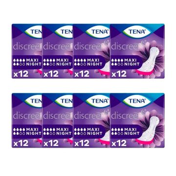 Tena Pack Lady Compresa Maxi Night, 8 X 12 Unidades