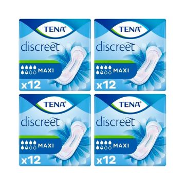 Tena Pack Lady Compresas Maxi, 4 X 12 Unidades