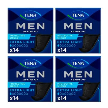 Tena Pack Men Escudo Protector Extra Light, 4 X 14 Unidades
