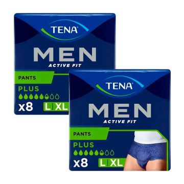 Tena Pack Men Pants Active Talla L-XL, 2 X 8 Unidades
