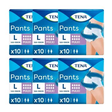 Tena Pack Pants Maxi Talla L, 6 X 10 Unidades