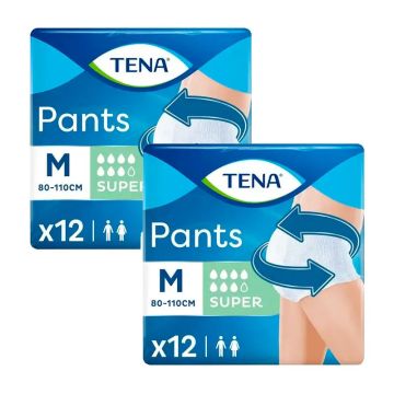 Tena Pack Pants Super Talla M, 2 X 12 Unidades
