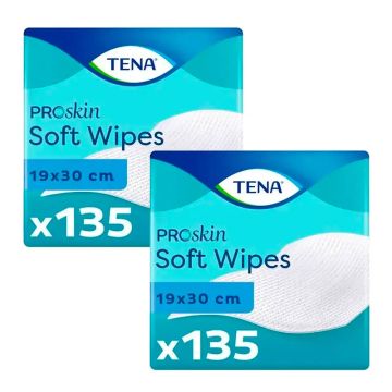 Tena Pack Proskin Toallita Seca, 2 X 135 Unidades