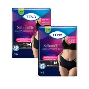 Tena Pack Silhouette Crema Plus Cintura Alta Talla M, 2 X 9 Unidades