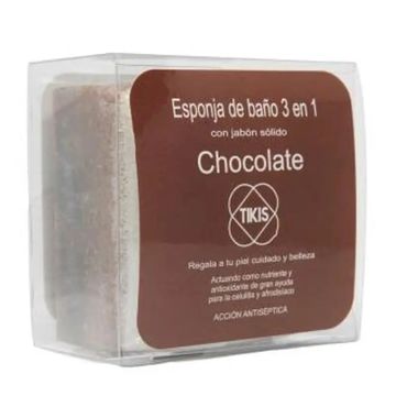 Tikis Tikis Esponja Cuadrada Con Jabon Chocolate 100Gr.