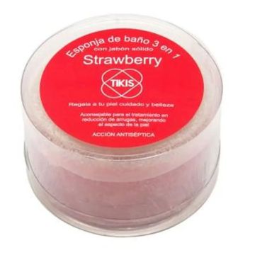 Tikis Tikis Esponja Redonda Con Jabon Fresa 100Gr.
