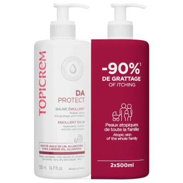 Topicrem Pack Dúo Da Protect Bálsamo Emoliente 500 Ml 2ª Ud 50 %