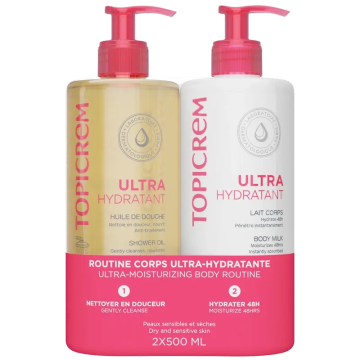 Topicrem Pack Uh Leche Corporal 500 Ml + Uh Aceite De Ducha, 500 Ml