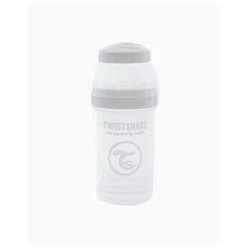 Twistshake Biberón Anticólicos Blanco, 180 ml