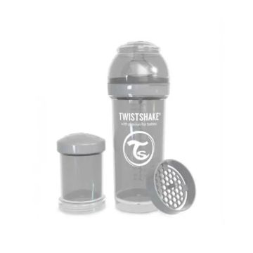 Twistshake Biberón Anticólicos Gris , 260 ml