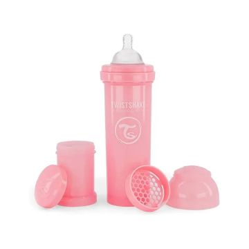Twistshake Biberón Anticólicos Rosa , 330 ml