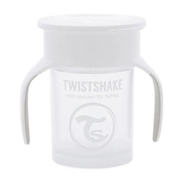Twistshake Taza 360º Blanco +6M