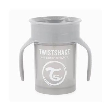 Twistshake Taza 360º Gris +6M