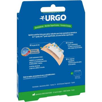 Urgo Apósito Estériles Para Quemaduras Y Heridas Superficiales, 10 X 7 Cm