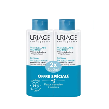 Uriage Agua Micelar Termal Para Piel Normal A Seca, 2X500 Ml
