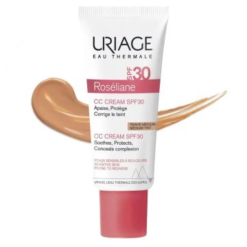 Uriage Roséliane Cc Cream Spf30 Crema Con Color Piel Sensible, Con Rojeces,Rosácea E Hiperreactiva , 40 ml