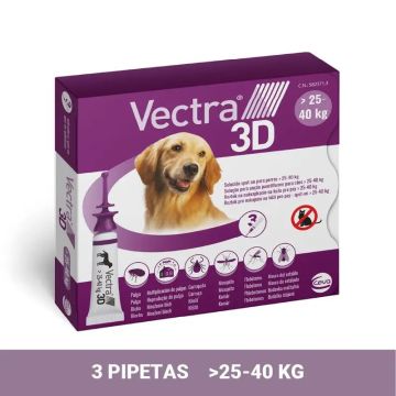 Vectra 3D Perro 25-40 kg, 3 Pipetas
