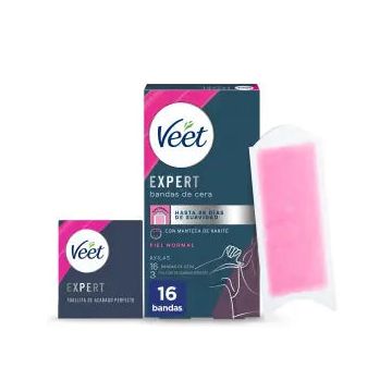 Veet Expert Bandas de Cera Fría Depilatoria para Axilas, 16 Tiras