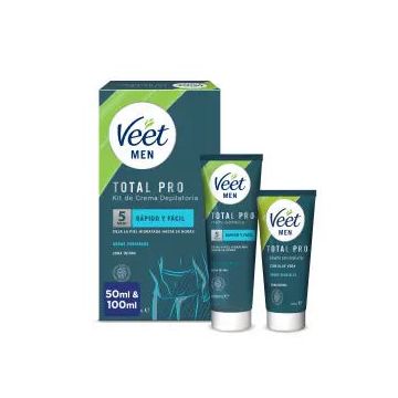 Veet Men Kit Crema Depilatoria Hombre, 100 ml + Bálsamo Post-Depilación, 50 ml
