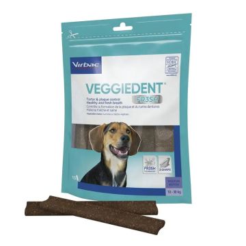Virbac Veggiedent Fr3sh M, Snacks Dentales Para Perros De Raza Mediana