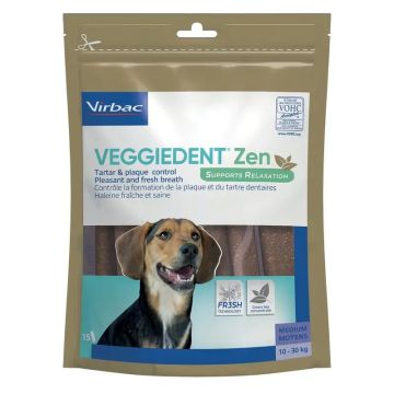 Virbac Veggiedent Zen M, Snack Dental Para Perros Raza Mediana