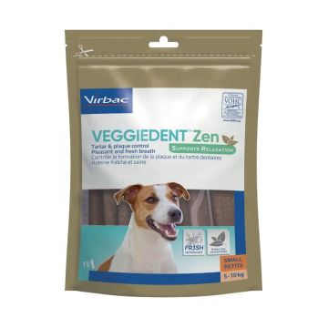 Virbac Veggiedent Zen S, Snack Dental Para Perros Raza Pequeña