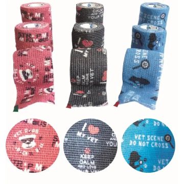 Venda Cohesiva Fun Strap 7,5Cmx4,5M, 4 X Modelo, 12Ud