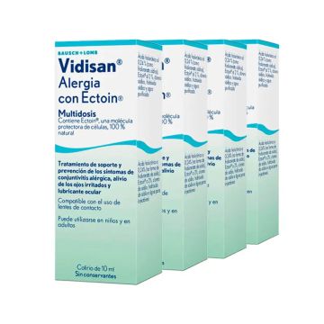 Vidisan Alergia con Ectoin Colirio Ojos Irritados, 4 X 10 Ml