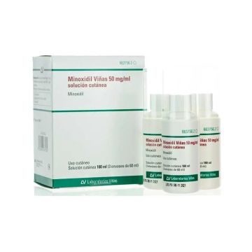 Minoxidil Viñas 50 Mg/ ml Solución Cutánea 3 Frascos 60 ml