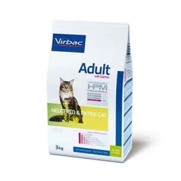Virbac Hpm Adult Salmon Neutered & Entire Alimento Gatos 1,5 Kg, pienso paragatos
