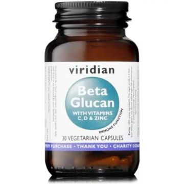 Viridian Beta Glucano 250Mg. Plus Vit C, D3, Zinc 30Cap.Veg