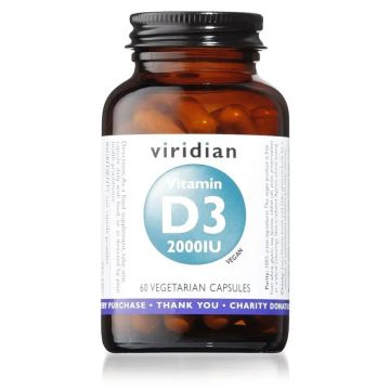 Viridian Vitamin D3 Vegana 2000 Iu, 60 Cápsulas