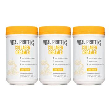 Vital Proteins Triplo Crema en Polvo de Colágeno Sabor Vainilla, 3x 305g