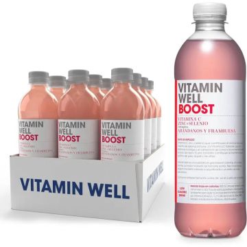 Vitamin Well Pack Boost Arándano/Frambuesa, 12 uds x 500 ml