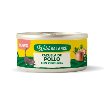 Wild Balance Lata Cazuela De Pollo Con Verduras Para Gatos, 80 gr