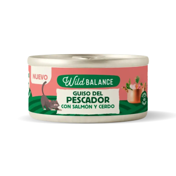 Wild Balance Lata Guiso Del Pescador Con Salmón, Cerdo Y Verduras Para Gatos, 80gr