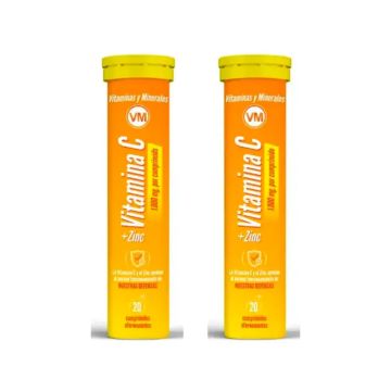 Ynsadiet Vitamina C + Zinc Pack 2 x 20 Comprimidos Efervescentes