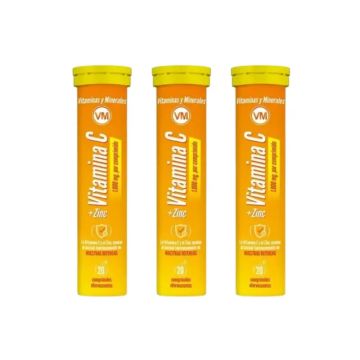 Ynsadiet Vitamina C + Zinc Pack 3 x 20 Comprimidos Efervescentes