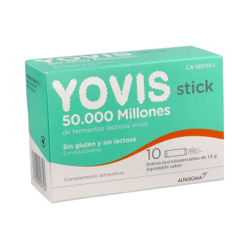 Yovis , 10 sitkcs bucodispersable