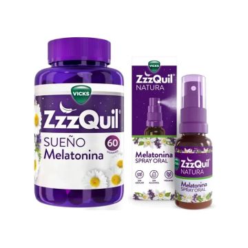 ZzzQuil Natura Pack Gummies de Melatonina 60 GUMMIES + Spray 30ml