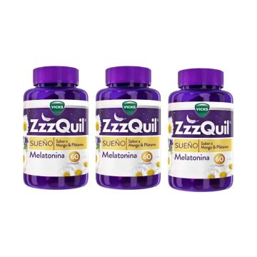 ZzzQuil Natura Plátano, Mango Y Valeriana Gummy, 3x60 gummies