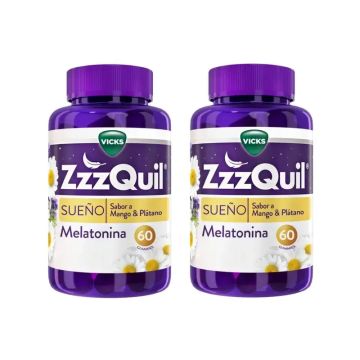 ZzzQuil Natura Plátano, Mango y Valeriana Gummy, 2 x 60 gummies