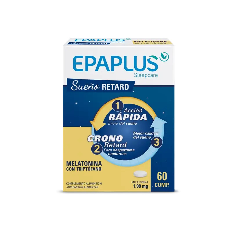 Epaplus Sleepcare Melatonina Retard Con Triptófano Plus , 60 comprimidos