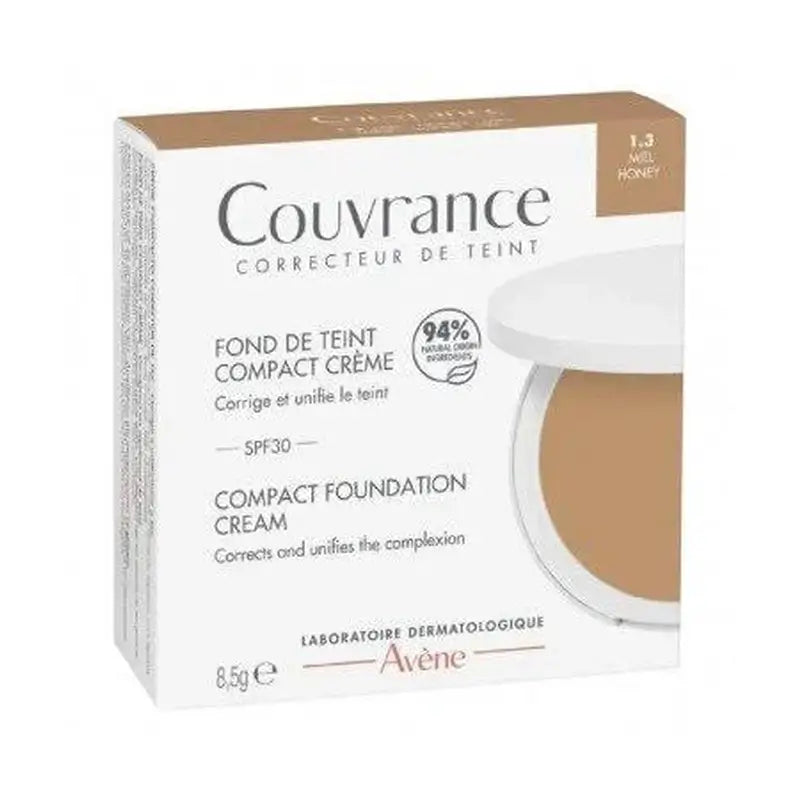Avène Couvrance Crema Compacta Acabado Mate Miel 8.5G