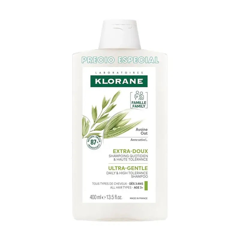 Klorane Champú Diario a la leche de Avena Alta Tolerancia 400ml