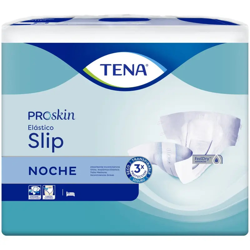 Tena Pañal Proskin Slip Elástico Mediano Noche , 80 unidades