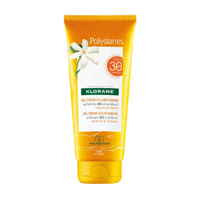 Klorane Polysianes Gel-Crema Solar Sublime Al Tamanu Bio Y Monoi SPF 30, 200 ml