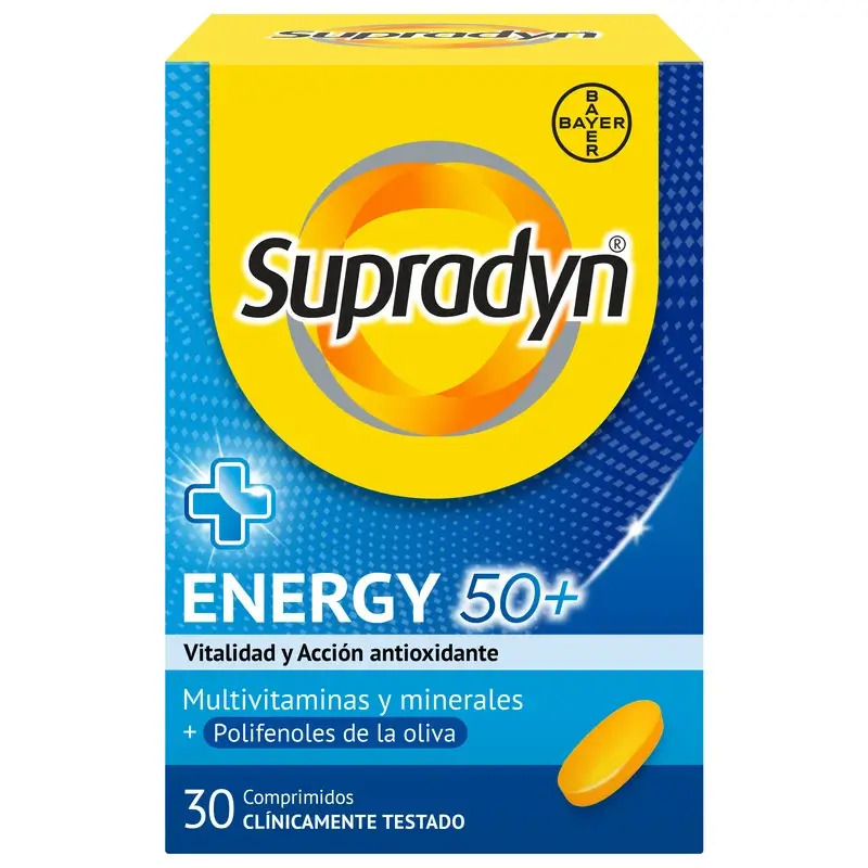 Supradyn Energy 50+ Vitaminas, Minerales y Energía, 30 Comprimidos
