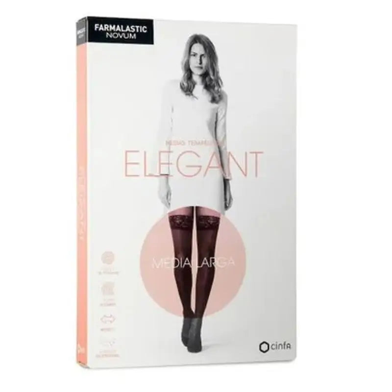 Farmalastic Novum Elegant Talla Larga De Compresión Ligera Color Caviar, Talla 1