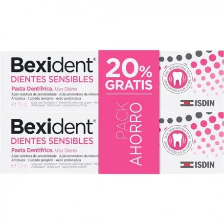 Isdin Bexident Duplo Pasta Dentífrica Para Dientes Sensibles, 2 x 75 Ml